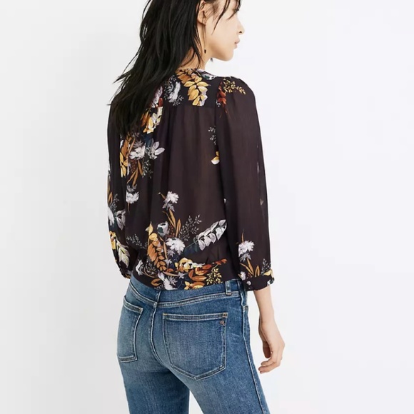 Madewell Wrap Top in Blooming Oasis - Picture 3 of 7